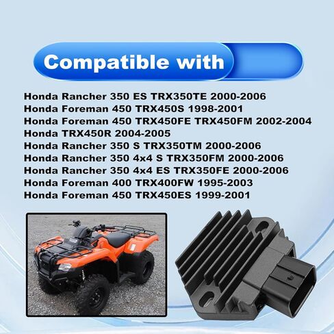 Pleoos Voltage Regulator Rectifier Compatible With 2000-2006 Honda Rancher 350/1995-2003 Foreman 400/1998-2004 Foreman 450 Replace OE 31600-HN5-671 31600-HN5-M40 31600-HM7-003 in Kuwait