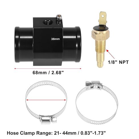 X AUTOHAUX 1 Set Car Engine Coolant Temperature Sensor Switch Radiator Hose Fitting Adapter 38mm 200'F On-185'F Off in Kuwait