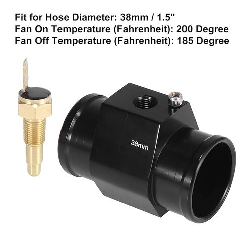 X AUTOHAUX 1 Set Car Engine Coolant Temperature Sensor Switch Radiator Hose Fitting Adapter 38mm 200'F On-185'F Off in Kuwait