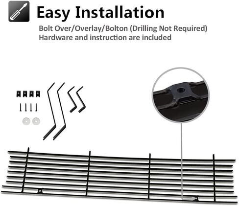 Front Chrome Bumper Grille Billet Grill Insert Compatible with Ford 2011-2016 F-250/F-350/F-450/F-550 Super Duty (Chrome) in Kuwait