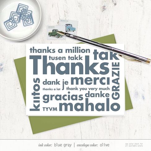Thank You Cards – Thanks a Million, Gracias Merci Grazie Kiitos Danke Llobal Languages Stationery, Folded Note Cards, Set of 8 in Saudi Arabia