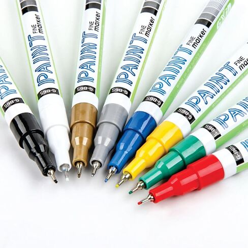 Tiny-Titan Extra Fine Point Paint Pen - Waterproof Oil Based, Quick Dry & Permanent, Markers For Rock, Stone, Ceramic, Wood, Fabric, Plastic, Canvas, Glass And Many More - Red - 2 Pens in Kuwait