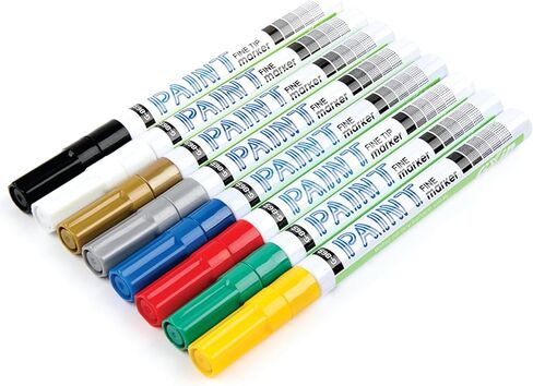 Tiny-Titan Extra Fine Point Paint Pen - Waterproof Oil Based, Quick Dry & Permanent, Markers For Rock, Stone, Ceramic, Wood, Fabric, Plastic, Canvas, Glass And Many More - Red - 2 Pens in Kuwait