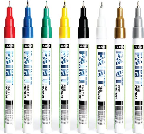 Tiny-Titan Extra Fine Point Paint Pen - Waterproof Oil Based, Quick Dry & Permanent, Markers For Rock, Stone, Ceramic, Wood, Fabric, Plastic, Canvas, Glass And Many More - Red - 2 Pens in Kuwait