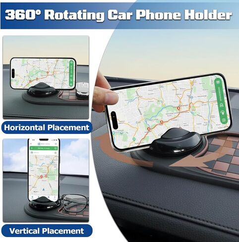 2 PCS Multifunction Car Anti-Slip Mat, All in One Car Organizer Pad,Universal Car Anti Slip Mat Phone Holder,Rotatable Vehicle Phone Holder with Temporary Parking Number,for Sunglasses,Keys,Gadgets in Saudi Arabia