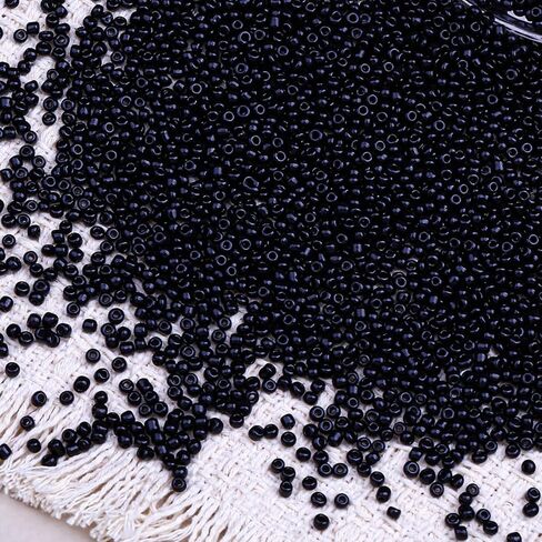 2000pcs Glass Seed Beads Bulk, 4mm 6/0 Mini Pony Spacer Small Individual Color Seed Beads for DIY Bracelet Necklaces Wrist Jewelry Making, Black in Saudi Arabia