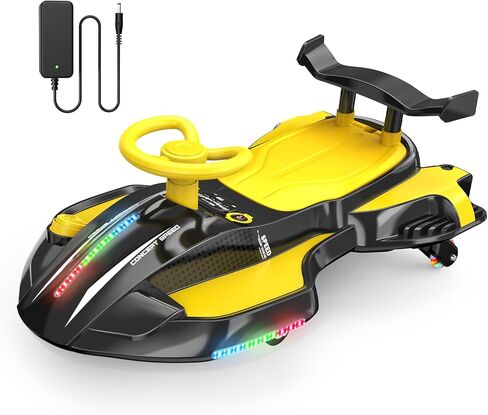 12V Electric Wiggle Car Ultra with Pedals, Rechargeable Swing & Drift Car, Anti-Rollover Design with Backrest, Spray, Flashing Lights, Music & Bluetooth, for Ages 3 and Up, 150 lbs(Red + Black) in Saudi Arabia