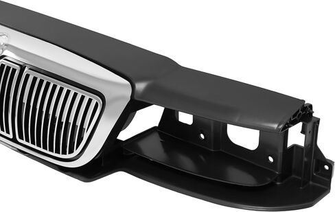 HECASA Header Panel & Grille Compatible with 1998-2002 Mercury Grand Marquis GS/LS FO1220214 FO1200353 Grill Headlight Headlamp Mounting Panel Nose Silvery+Black 2Pcs in Kuwait
