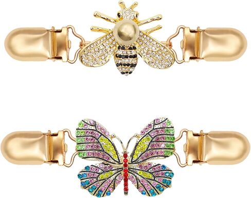 2Pcs Cinch Clip Waist Colorful Cincher Clips for Women Retro Sweater Shirts Shawl Dress Back Cinch Clips(Butterflies&Bees) in Saudi Arabia