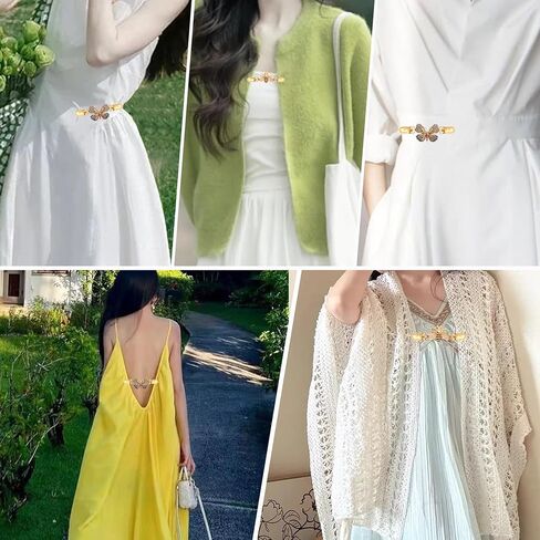 2Pcs Cinch Clip Waist Colorful Cincher Clips for Women Retro Sweater Shirts Shawl Dress Back Cinch Clips(Butterflies&Bees) in Saudi Arabia
