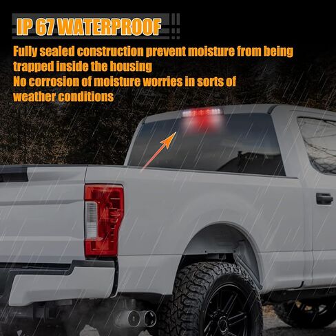 X AUTOHAUX الذيل العالي جبل الفرامل وقف الضوء CC3Z13A613B الخلفية سقف الكابينة مركز الفرامل الثالثة وقف الذيل ضوء مصباح البضائع لفورد F-250 ABS أسود أبيض in Kuwait