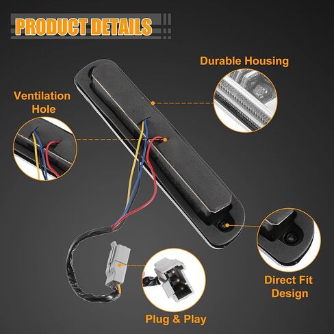 X AUTOHAUX الذيل العالي جبل الفرامل وقف الضوء CC3Z13A613B الخلفية سقف الكابينة مركز الفرامل الثالثة وقف الذيل ضوء مصباح البضائع لفورد F-250 ABS أسود أبيض in Kuwait