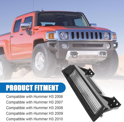 ضوء الفرامل الثالث LED متوافق مع Hummer H3 2006 2007 2008 2009 2010 غطاء أسود شفاف عدسة استبدال #19330403 16HZ59C in Kuwait