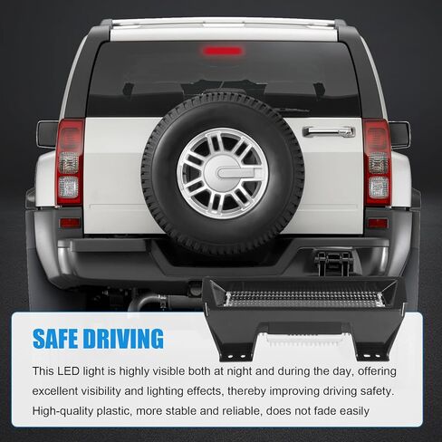 ضوء الفرامل الثالث LED متوافق مع Hummer H3 2006 2007 2008 2009 2010 غطاء أسود شفاف عدسة استبدال #19330403 16HZ59C in Kuwait