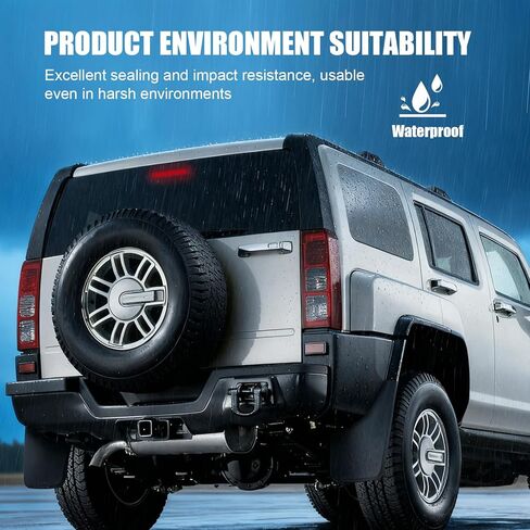 ضوء الفرامل الثالث LED متوافق مع Hummer H3 2006 2007 2008 2009 2010 غطاء أسود شفاف عدسة استبدال #19330403 16HZ59C in Kuwait