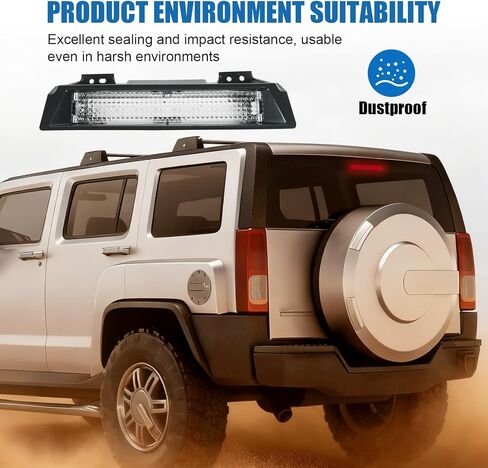 ضوء الفرامل الثالث LED متوافق مع Hummer H3 2006 2007 2008 2009 2010 غطاء أسود شفاف عدسة استبدال #19330403 16HZ59C in Kuwait
