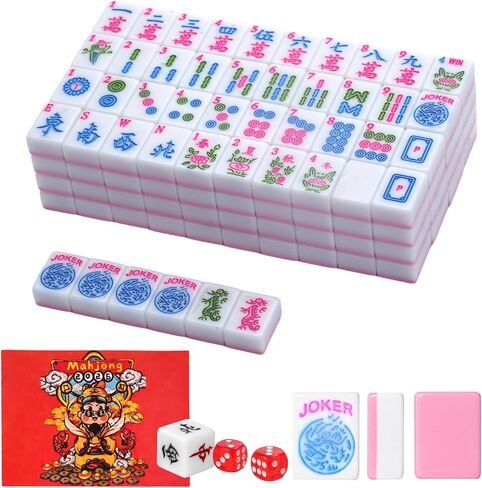 1.2-inch Premium Pink American Mahjong Tile Set. Made of Durable and Sturdy Melamine. Perfect for Multiplayer Games, on-the-go Gaming, and Playing with Family and Friends.（Pink） in Saudi Arabia
