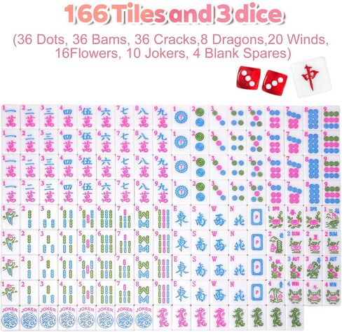 1.2-inch Premium Pink American Mahjong Tile Set. Made of Durable and Sturdy Melamine. Perfect for Multiplayer Games, on-the-go Gaming, and Playing with Family and Friends.（Pink） in Saudi Arabia
