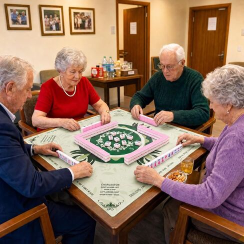 1.2-inch Premium Pink American Mahjong Tile Set. Made of Durable and Sturdy Melamine. Perfect for Multiplayer Games, on-the-go Gaming, and Playing with Family and Friends.（Pink） in Saudi Arabia