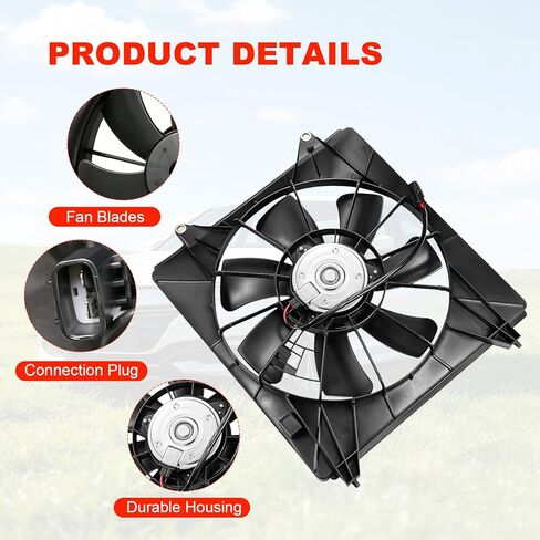 Engine Radiator Cooling Fan Assembly Replacement for Honda Accord 2013-2017 Radiator AC Condenser Cooling Fan Replace 620297 620298 386155A2A01 38611RL8A01 386165G0A01 Right Side in Kuwait