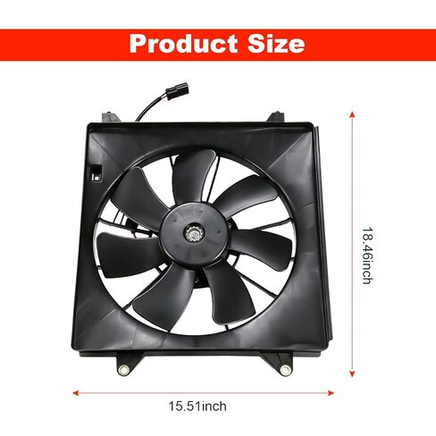 Engine Radiator Cooling Fan Assembly Replacement for Honda Accord 2013-2017 Radiator AC Condenser Cooling Fan Replace 620297 620298 386155A2A01 38611RL8A01 386165G0A01 Right Side in Kuwait