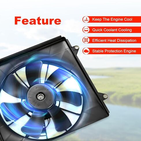 Engine Radiator Cooling Fan Assembly Replacement for Honda Accord 2013-2017 Radiator AC Condenser Cooling Fan Replace 620297 620298 386155A2A01 38611RL8A01 386165G0A01 Right Side in Kuwait