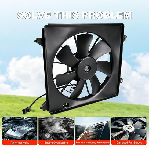 Engine Radiator Cooling Fan Assembly Replacement for Honda Accord 2013-2017 Radiator AC Condenser Cooling Fan Replace 620297 620298 386155A2A01 38611RL8A01 386165G0A01 Right Side in Kuwait