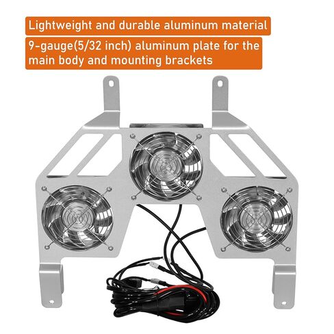 مشعاع محرك Hooke Road Wrangler JK مع 3 مراوح تبريد لـ 2007-2018 Jeep Wrangler JK وأبواب غير محدودة 2/4، طقم مروحة بديلة من الألومنيوم عالي الجودة للقيادة الصيفية والمتطرفة على الطرق الوعرة in Kuwait