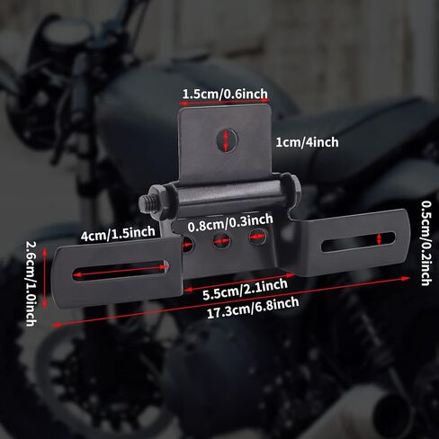 1PC License Plate Bracket Black,Universal Adjustable Motorcycle Rear License Plate Bracket Holder Folding Tail Aluminum Alloy for Motorcycle ATV in Saudi Arabia