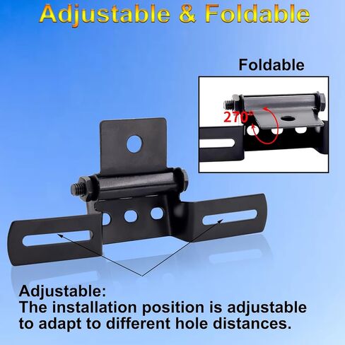 1PC License Plate Bracket Black,Universal Adjustable Motorcycle Rear License Plate Bracket Holder Folding Tail Aluminum Alloy for Motorcycle ATV in Saudi Arabia