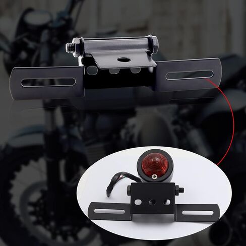 1PC License Plate Bracket Black,Universal Adjustable Motorcycle Rear License Plate Bracket Holder Folding Tail Aluminum Alloy for Motorcycle ATV in Saudi Arabia