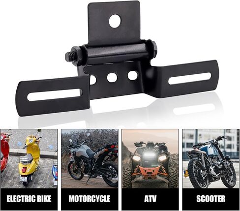 1PC License Plate Bracket Black,Universal Adjustable Motorcycle Rear License Plate Bracket Holder Folding Tail Aluminum Alloy for Motorcycle ATV in Saudi Arabia