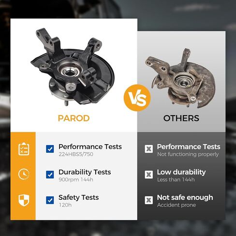 PAROD 698411 698410 Front Steering Knuckle and Wheel Hub Assembly Fit for 2007-2012 Dodge Caliber, 2007-2017 Jeep Compass, 2007-2017 Jeep Patriot, Passenger and Driver Side in Kuwait