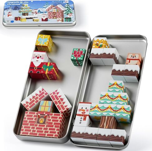 Magnetic Building Blocks for Kids Ages 3-8, STEM Magnetic Cubes Travel Toys with Iron Storage Box – Portable Sensory Learning for Toddlers, Fine Motor Skills Toy for Ages 3 4 5 6 7 8（Regular） in Saudi Arabia
