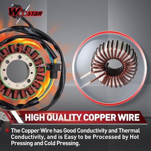 WOOSTAR 18 Coil 7 Wire Magneto Stator Replacement for Suzuki 1997-2004 VZ800 Marauder 800 OEM 32101-48e00 in Kuwait