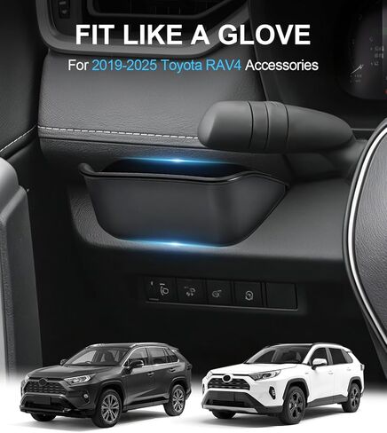 درج تخزين جانبي للسائق XCBYT لسيارة Toyota RAV4 2019-2025 | منظم وحدة التحكم المخفي مع مقبض سحب، تركيب بدون أدوات | ملحقات RAV4 الداخلية للمفاتيح والبطاقات والعملات المعدنية in Kuwait