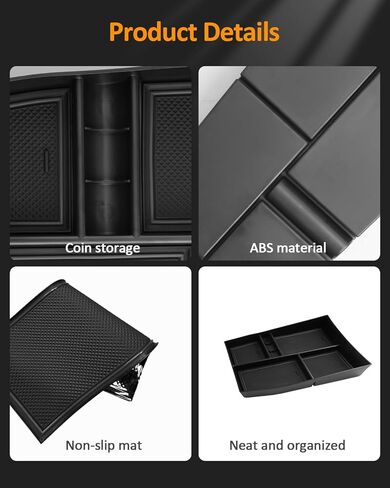 CDEFG for Nissan Rogue 2021-2025 2026 ملحقات وحدة التحكم المركزية علبة تنظيم 2021 2022 2023 2024 2025 Rogue (S، SV، Rock Creek، SL، Platinum) وحدة تخزين وسطية سفلية in Kuwait