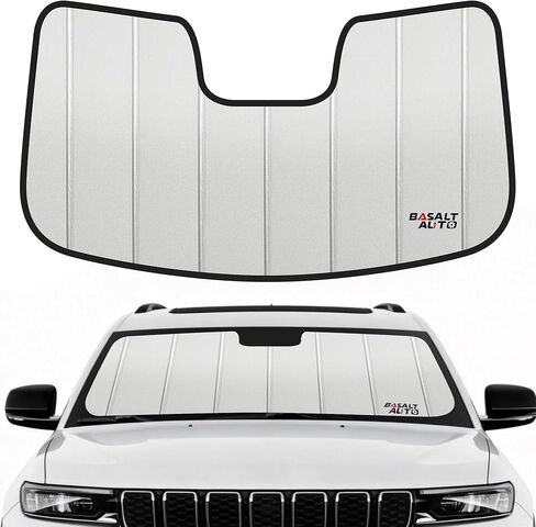 2022-2026 Grand Cherokee Windshield Sun Shade Compatible for 2022-2026 Jeep Grand Cherokee Upgraded 6 Layers Accordion-Folding Front Sun Visor with Storage Bag in Saudi Arabia