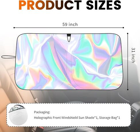 59"X31" Car Windshield Sun Shade with Storage Bag,Foldable Windshield Cover Sun Shade for Blocking Sunlight & Heat Insulation,Upgraded Suns Blocker for Car Windshields in Saudi Arabia