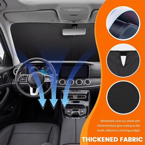 59"X31" Car Windshield Sun Shade with Storage Bag,Foldable Windshield Cover Sun Shade for Blocking Sunlight & Heat Insulation,Upgraded Suns Blocker for Car Windshields in Saudi Arabia