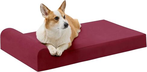Barker Junior - 4" Pillow Top Orthopedic Dog Bed with Headrest for Medium Size Dogs 30-50 Pounds in Saudi Arabia