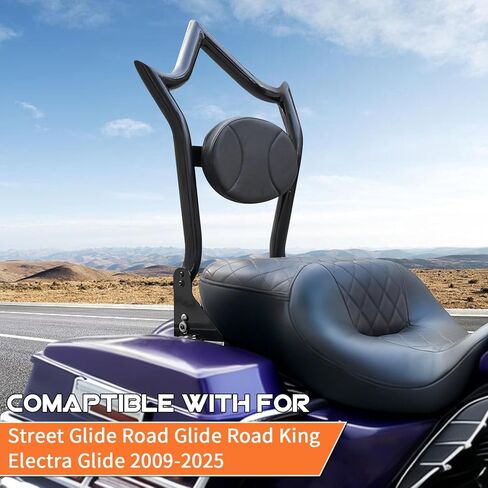 مسند ظهر للركاب الخلفي من AUFER مع مشابك مزالج دوارة مغلقة متوافقة مع Harley Touring Road King Electra Glide Street Glide Road Glide FLHR FLHX FLHT FLTR 2009-2025 in Kuwait