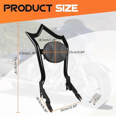 مسند ظهر للركاب الخلفي من AUFER مع مشابك مزالج دوارة مغلقة متوافقة مع Harley Touring Road King Electra Glide Street Glide Road Glide FLHR FLHX FLHT FLTR 2009-2025 in Kuwait