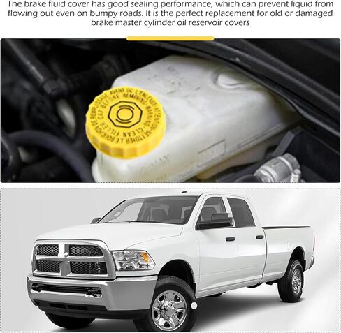 Brake Fluid Cap, Brake Master Cylinder Reservoir Tank Cap, Brake Fluid Cap Replaces OEM# 68211910AB, Compatible with Jeep Wrangler Cherokee Compass Chrysler Pacifica in Kuwait