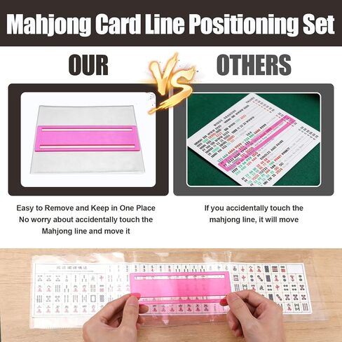 4 قطع من حافظة بطاقات Mahjong 2026 ومجموعة 4 قطع من أدوات العثور على خط Mahjong، تناسب حجم الطباعة الكبير (6 1/8 بوصة × 4 3/4 بوصة)، حامل غطاء واقي لبطاقة Mahjongs الشفاف، ملحقات Mahjongs الناعمة للمبتدئين (وردي) in Kuwait