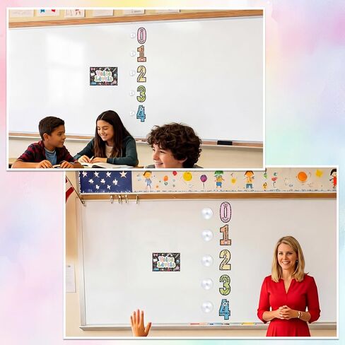 VIHOSE Voice Level Chart for Classroom, Composition Notebook Style Magnetic Noise Level Rule Sign Poster with 5 Number Signs & 5 LED Tap Lights, Classroom Management Kit for Elementary School Teacher in Kuwait