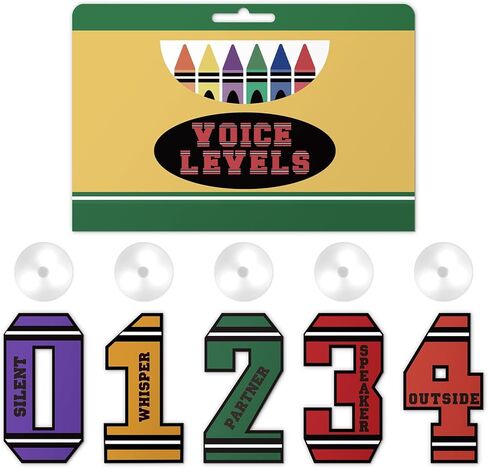 VIHOSE Voice Level Chart for Classroom, Composition Notebook Style Magnetic Noise Level Rule Sign Poster with 5 Number Signs & 5 LED Tap Lights, Classroom Management Kit for Elementary School Teacher in Kuwait