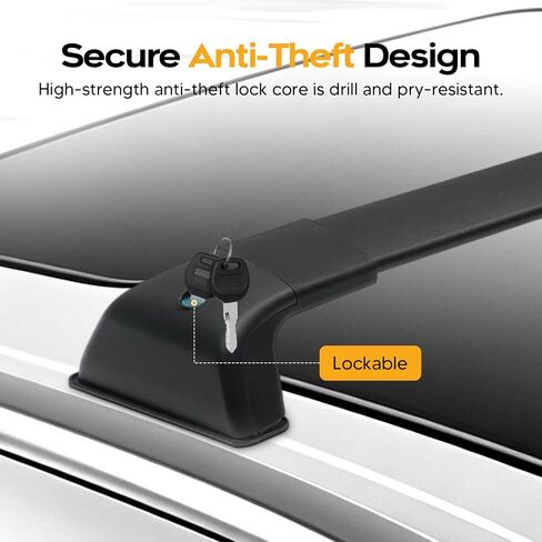 Powerty 300LBS Roof Rack Cross Bars for 2019-2025 Toyota RAV4 Accessories with Flush Side Rails(Not for 2024 LE/Adventure/TRD Off-Road/Hybrid Woodland Trim), Lockable Aluminum Roof Rails Luggage Racks in Kuwait