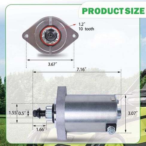10T 12V CCW PMDD Starter for 2012-2014 Kawasaki Z-Force 48 54 60 RZT46 RZT50 LTX1046 LTX1050 Repalce FR691V FR730V FH491V FS481V FS541V FS604V 21163-0711 21163-0714 21163-0727 21163-7024 21163-7034 in Kuwait