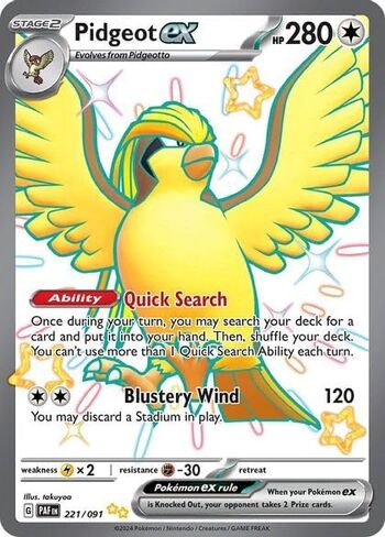 Pokemon - Pidgeot ex 221/091 - Paldean Fates – Full Art – Shiny Ultra Rare Card in Kuwait